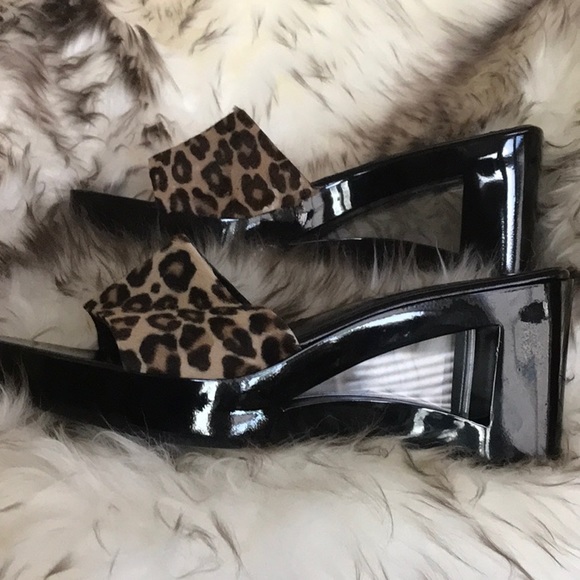 NWOB Via Spiga Italian Designer Haircalf leather Lucite Wedge 8M - Picture 9 of 11